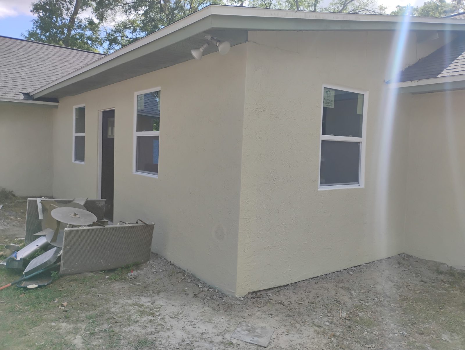 After: Room addition stucco