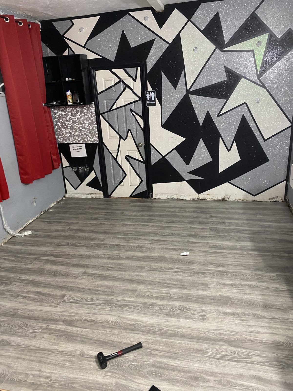 After: Salon floor installation